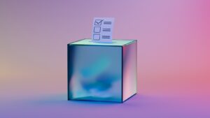 A box with a piece of paper sticking out of it