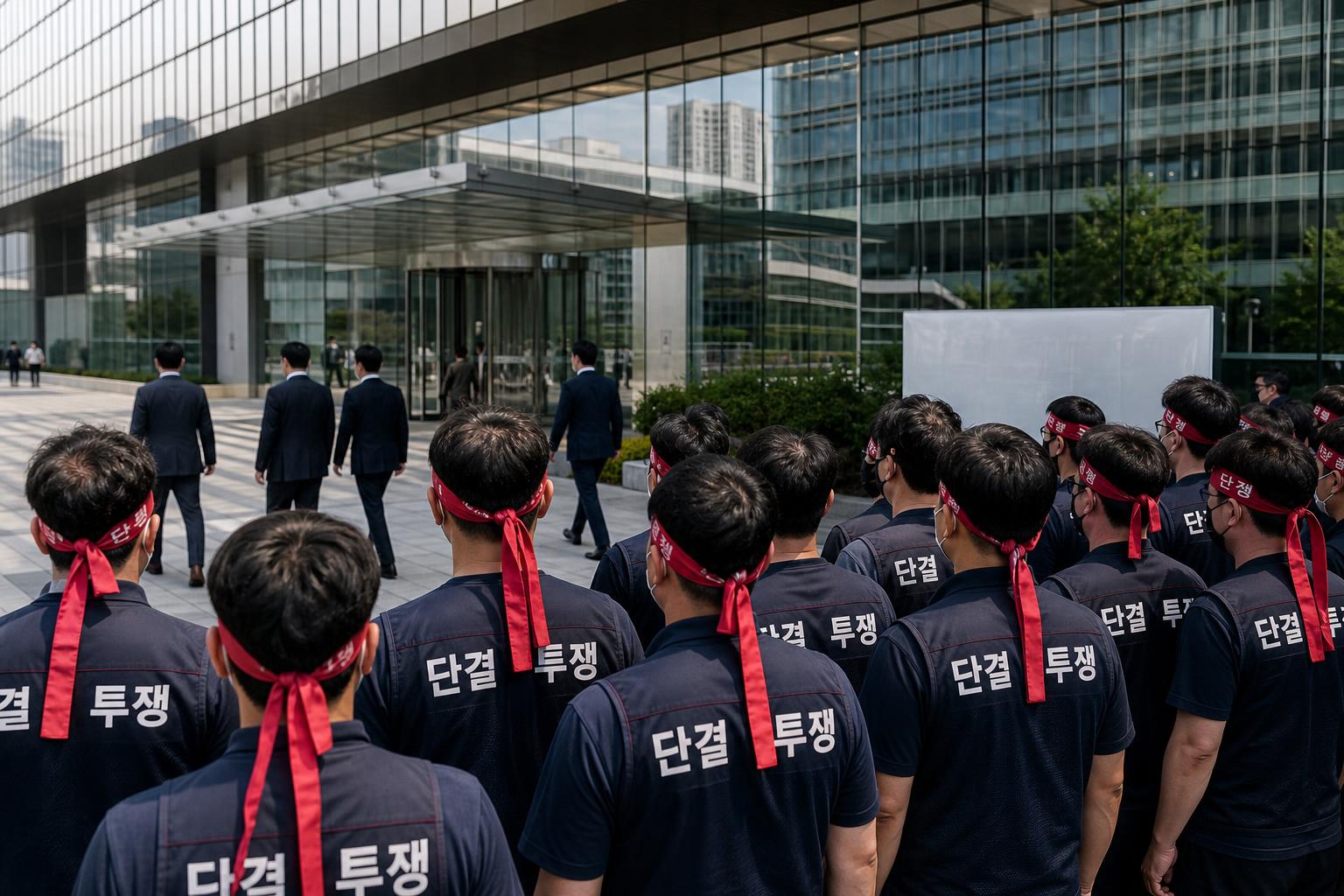 삼성전자 노조 기사 영향과 배경을 설명하는 이미지 - 노조 측은 파업을 선택할 만큼 쟁의의 핵심 요구가 충족되지 못했다는 입장을 유지해 왔다. 총파업 일정이 구체화된 상태에서 추가적인 양보를 설득하...