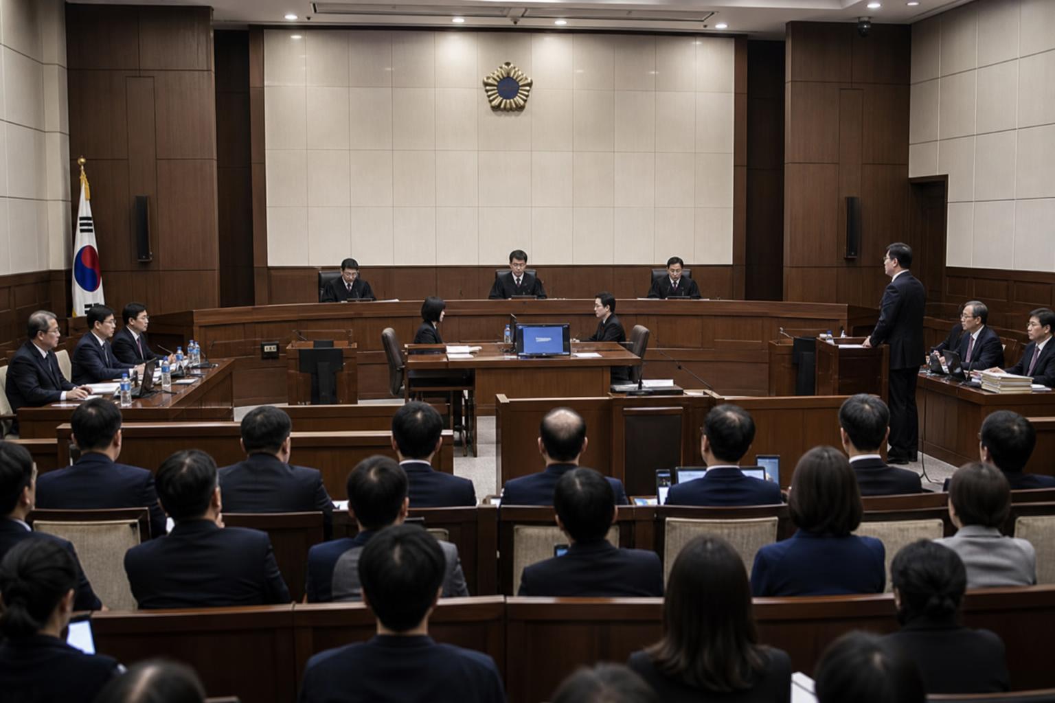 법정 재판, 상고심, 내란 기사 핵심 맥락을 보여주는 이미지 - 또 재판부는 윤 전 대통령이 헌법재판소 탄핵 심판 변론에서 단전·단수 지시 문건과 관련해 한 발언이 문제 된 정황을 토대로, 이 전 장관이 관련...