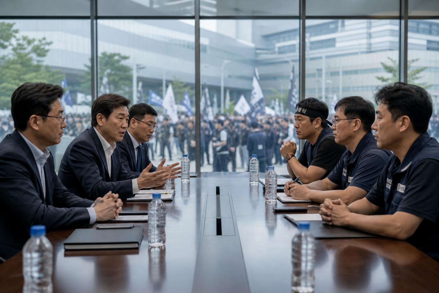 삼성전자 파업, 긴급조정권, 노사갈등 기사 영향과 배경을 설명하는 이미지 - 특히 시장에서는 파업 또는 업무 차질이 장기화될 때 발생하는 비용을 단순 내부 손실이 아니라 산업 전반의 리스크로 보고 있다. 한 경제지 보도에.....