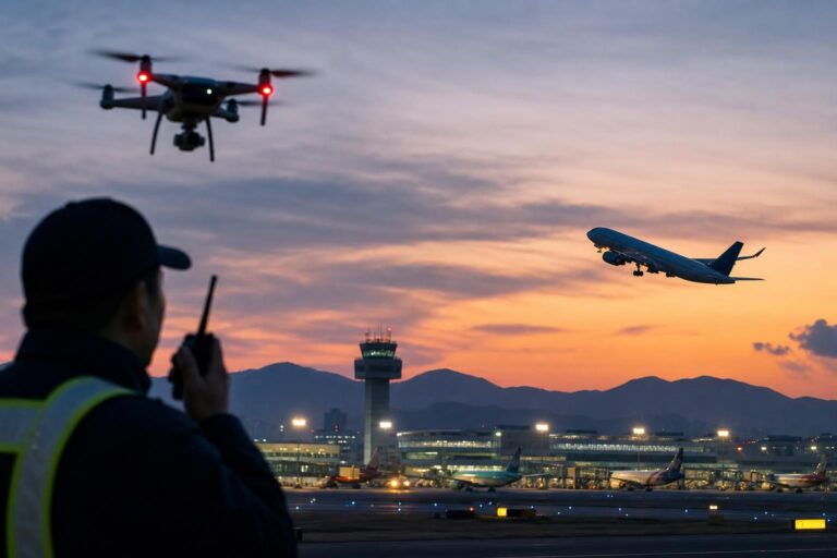 [공항, 드론, 항공기] 기사 대표 이미지 - 김해공항 드론 ‘오인’ 신고로 45분 항공기 이착륙 차질…경찰 “불빛 착각 가능성”