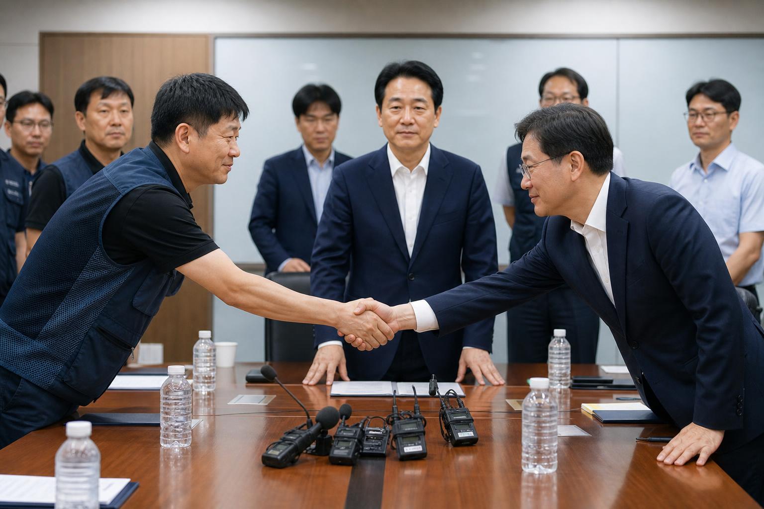 삼성전자 노사협상 기사 핵심 맥락을 보여주는 이미지 - 민주당 박해철 대변인은 이날 서면 브리핑에서 “이번 합의는 극한 대립과 파업에 대한 국민적 우려 속에서도 대화와 조정을 통해 해법을 마련할 수...