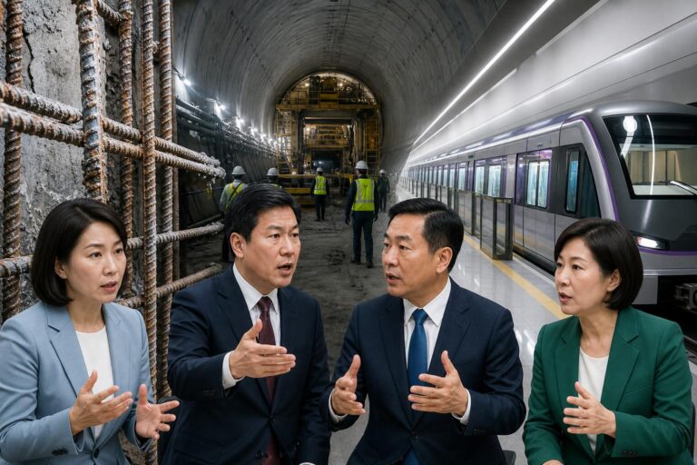 [GTX, 철근, 서울] 기사 대표 이미지 - GTX-A 삼성역 ‘철근 누락’ 논란, 서울시장 후보 첫날부터 충돌…공사 중지 vs 조속 개통 공방