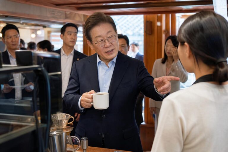 대통령 카페 기사 대표 이미지 - 이 대통령, 익선동 카페 깜짝 방문…“거기 커피는 아니죠?” 재차 스타벅스 언급