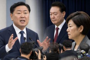선거전쟁, 정치권, 기자회견 기사 대표 이미지 - 청 “대통령 끌어들이지 말라”...김관영 발언에 ‘선거 쟁점화’ 경고