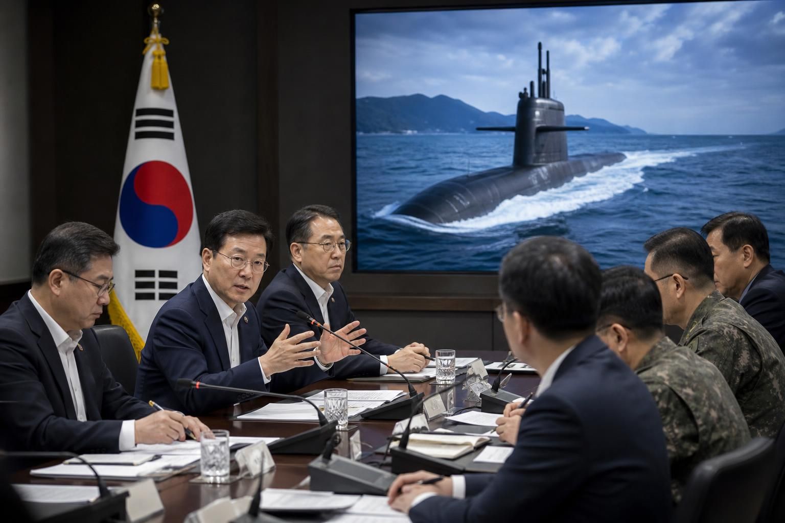 핵잠수함 건조 기사 영향과 배경을 설명하는 이미지 - 국방 분야의 대형 장기 프로젝트는 통상 기술 개발만큼이나 법과 행정 체계 가 사업 속도를 좌우한다. 인허가나 예산 집행, 책임 주체 설정, 안전...