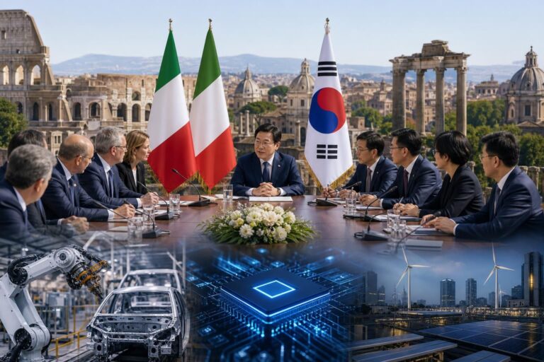 로마 비즈니스, 이탈리아 한국, 첨단산업 기사 대표 이미지 - 이재명 대통령, 이탈리아 로마에서 ‘전략·첨단산업’ 비즈니스 라운드테이블…협력 의제 속도전
